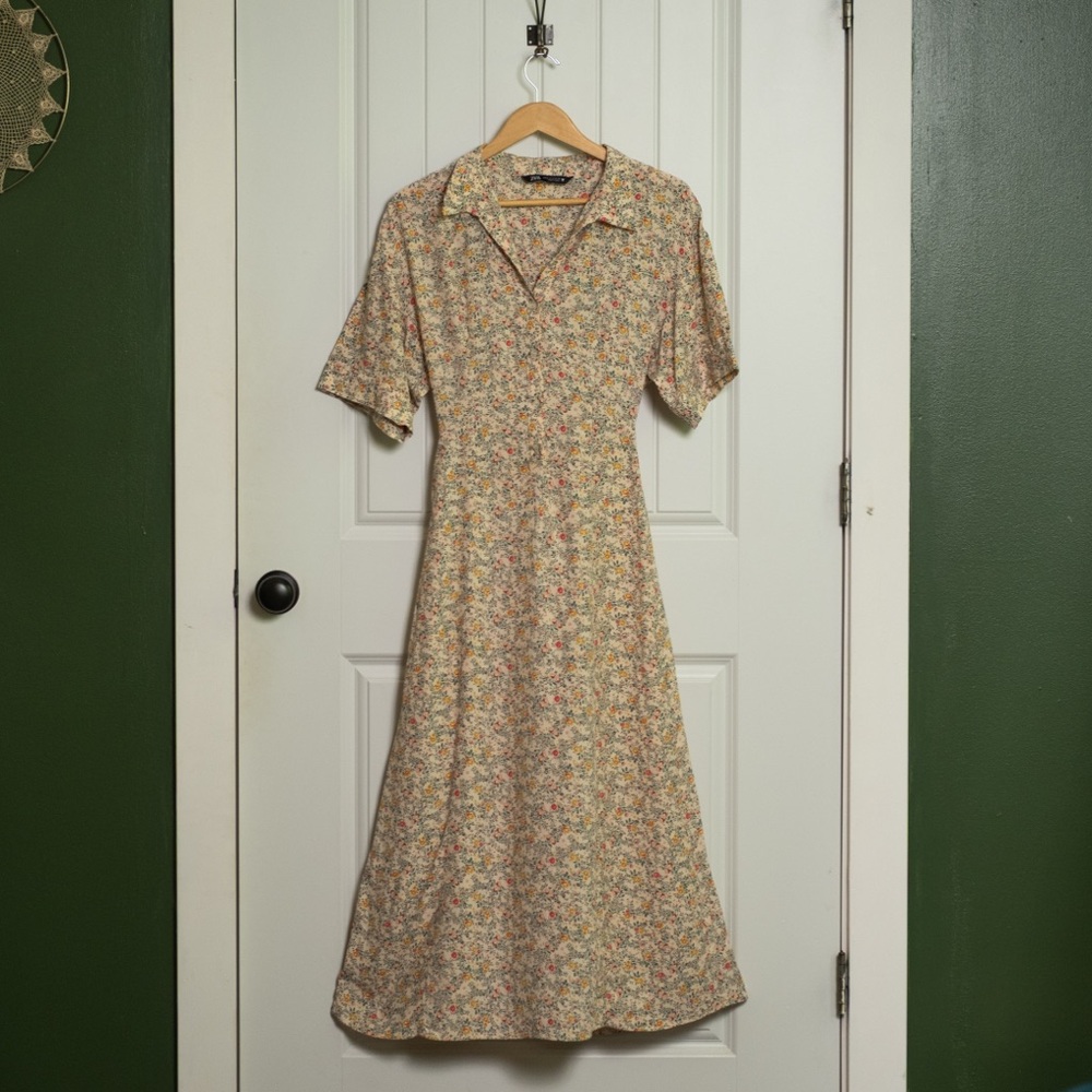 Zara Multicolor Floral Midi Dress